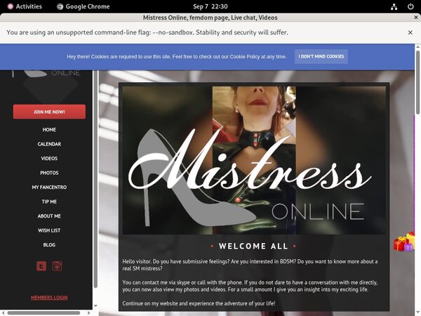 Joining MistressOnline
