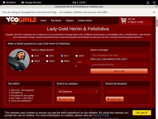 Lady Gold Fetishdiva Stream
