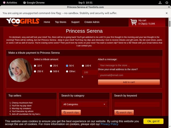 Princess Serena Passwords 2018