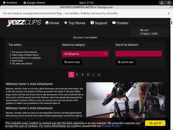 Yezzclips.com Pay Site